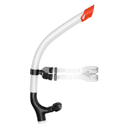 Original Center-Mount Swimmer's Snorkel for Lap Swimming and Swim Training Silicone Mouthpiece One-Way Purge Valve