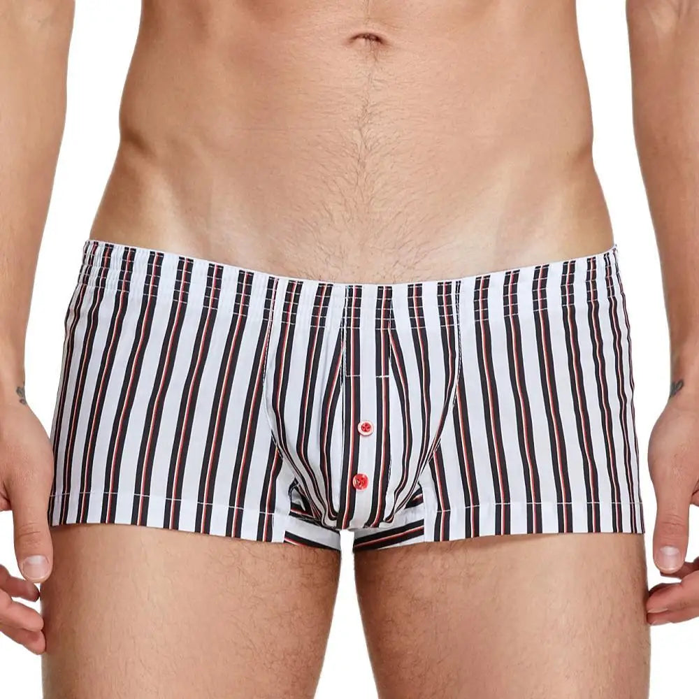 SEOBEAN Striped Boxers Shorts Men Cotton Underwear Boxers Pajama Shorts Loungewear Aro Pants Mens Underpants