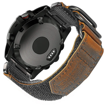 Genuine Leather Garmin Watch Strap - QuickFit Stylish Band