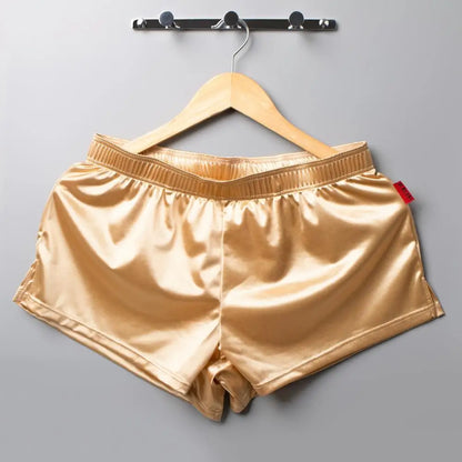 Mens Pajamas Shorts Homewear Smooth Silky Underwear Men Sleep Bottoms Loungewear Boxer Shorts Men Underpants Boxers