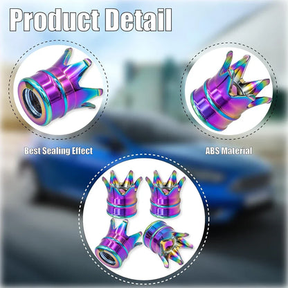 4PCS Crown Valve Stem Caps