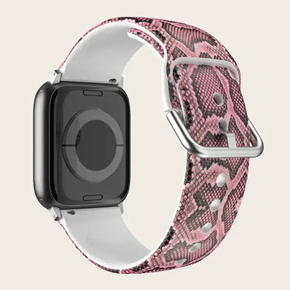 Apple Watch Patterned & Clear Silicone Band with Buckle