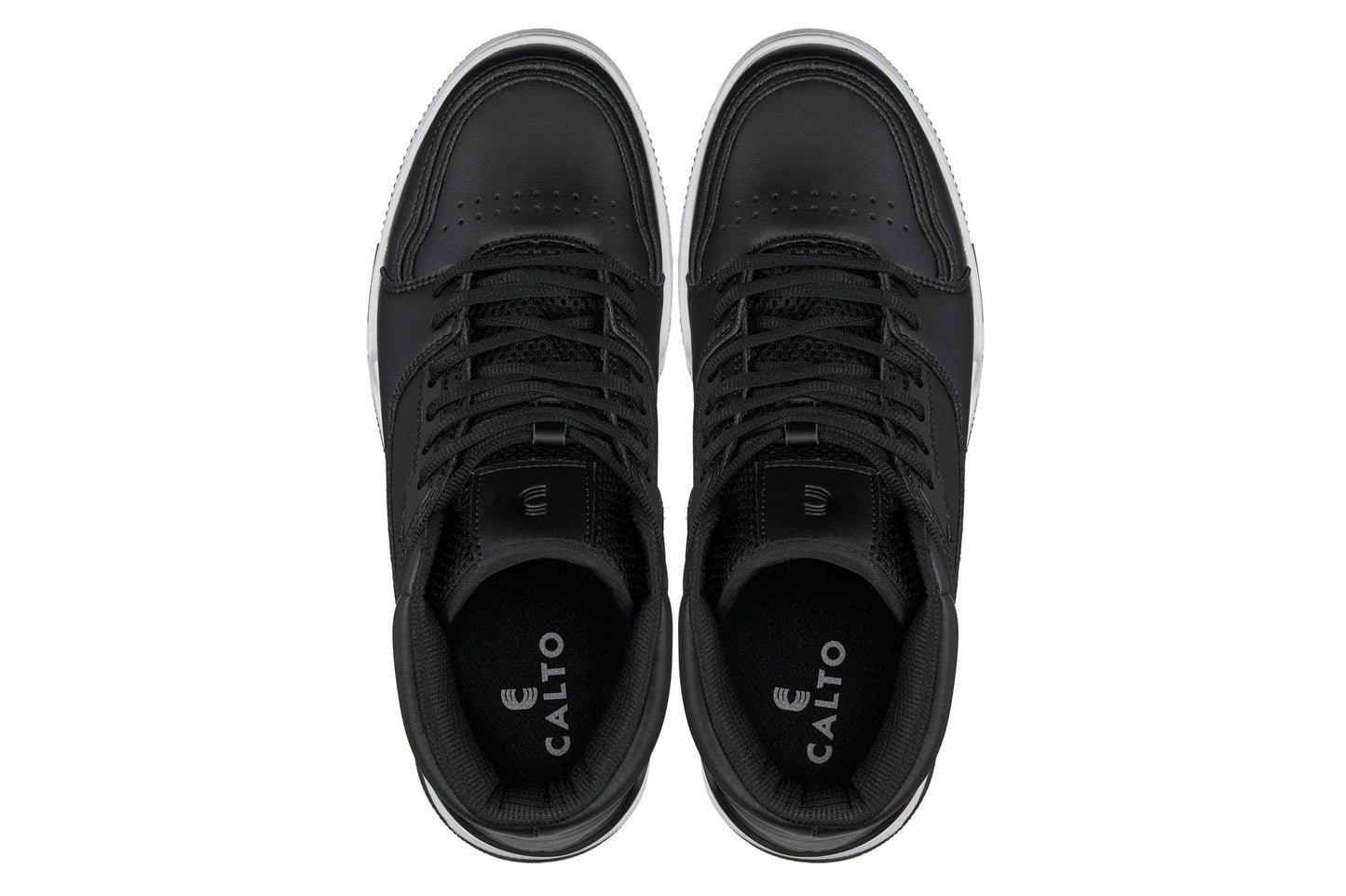 CALTO - S4750 - 3 Inches Taller (Black) - High Top Sneakers - Triathlete Store