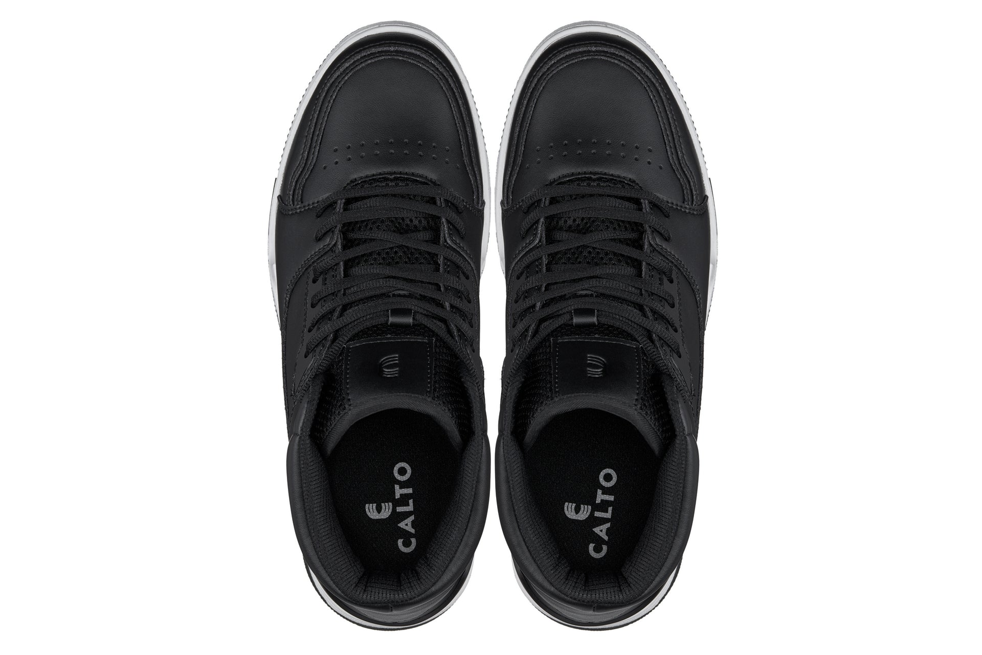 CALTO - S4750 - 3 Inches Taller (Black) - High Top Sneakers - Triathlete Store