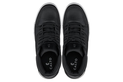CALTO - S4750 - 3 Inches Taller (Black) - High Top Sneakers - Triathlete Store