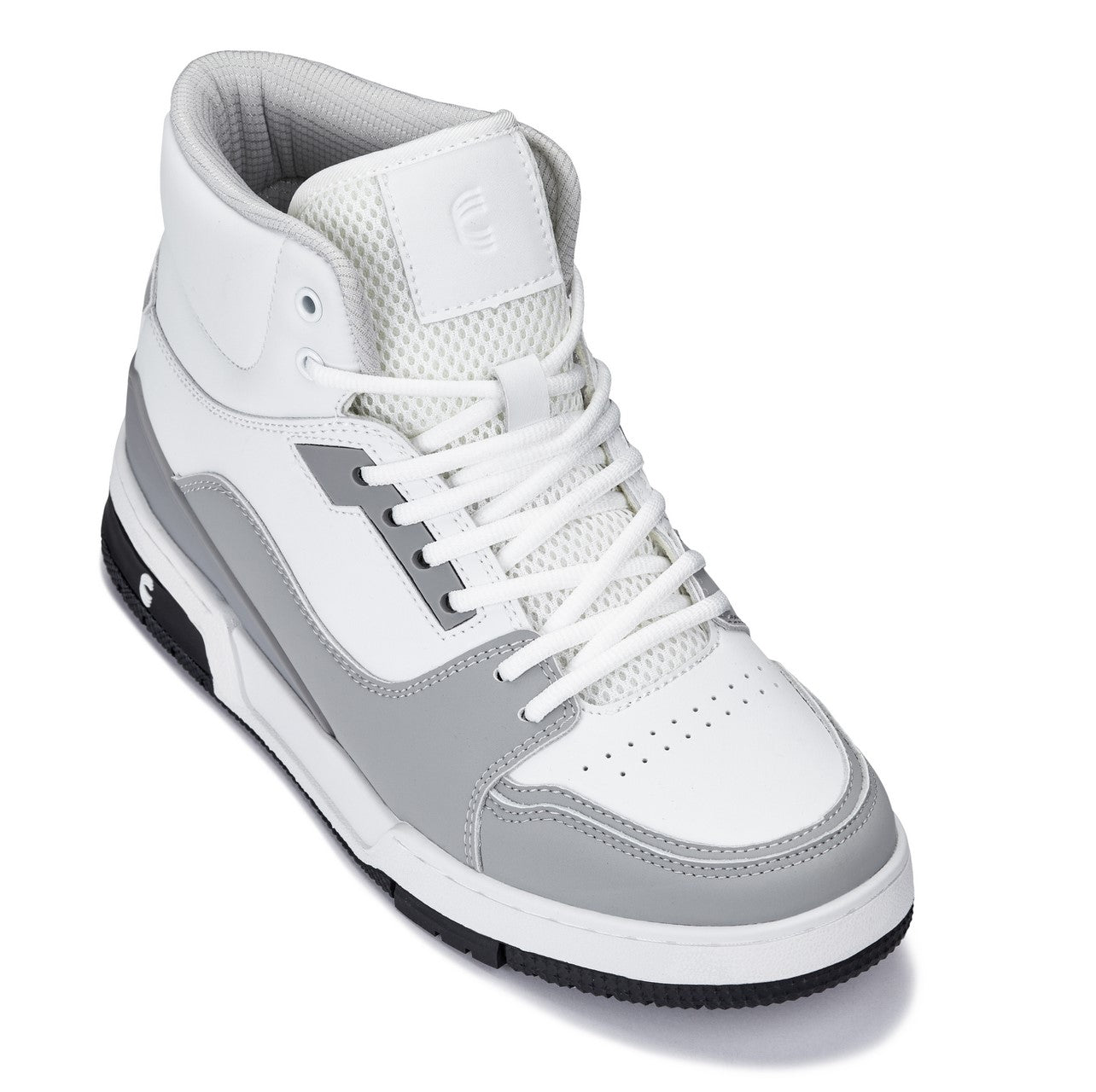 CALTO - S4751 - 3 Inches Taller (White/Grey) - High Top Sneakers - Triathlete Store