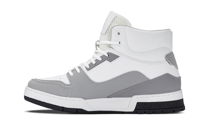 CALTO - S4751 - 3 Inches Taller (White/Grey) - High Top Sneakers - Triathlete Store
