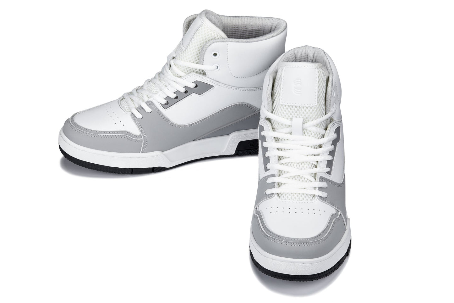 CALTO - S4751 - 3 Inches Taller (White/Grey) - High Top Sneakers - Triathlete Store