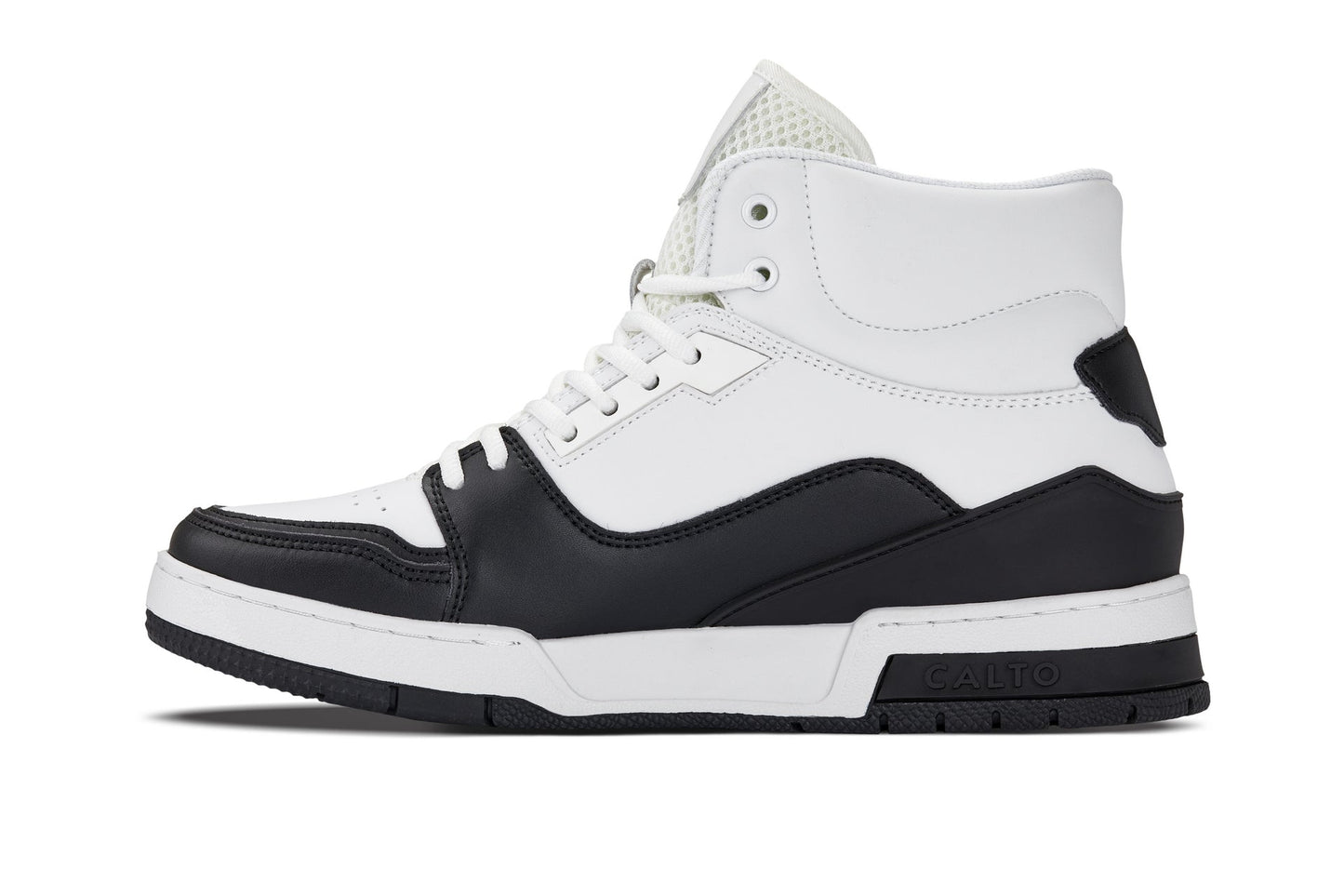 CALTO - S4752 - 3 Inches Taller (White/Black) - High Top Sneakers - Triathlete Store