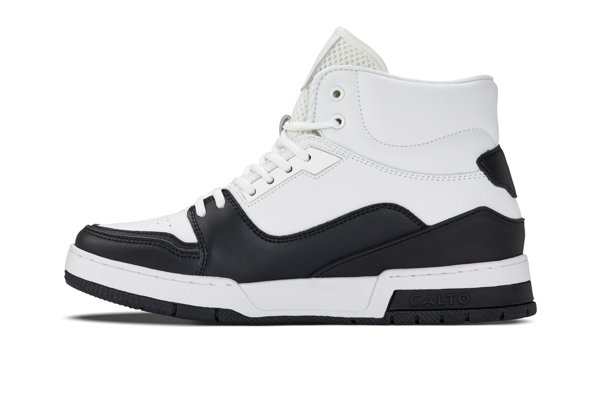 CALTO - S4752 - 3 Inches Taller (White/Black) - High Top Sneakers - Triathlete Store