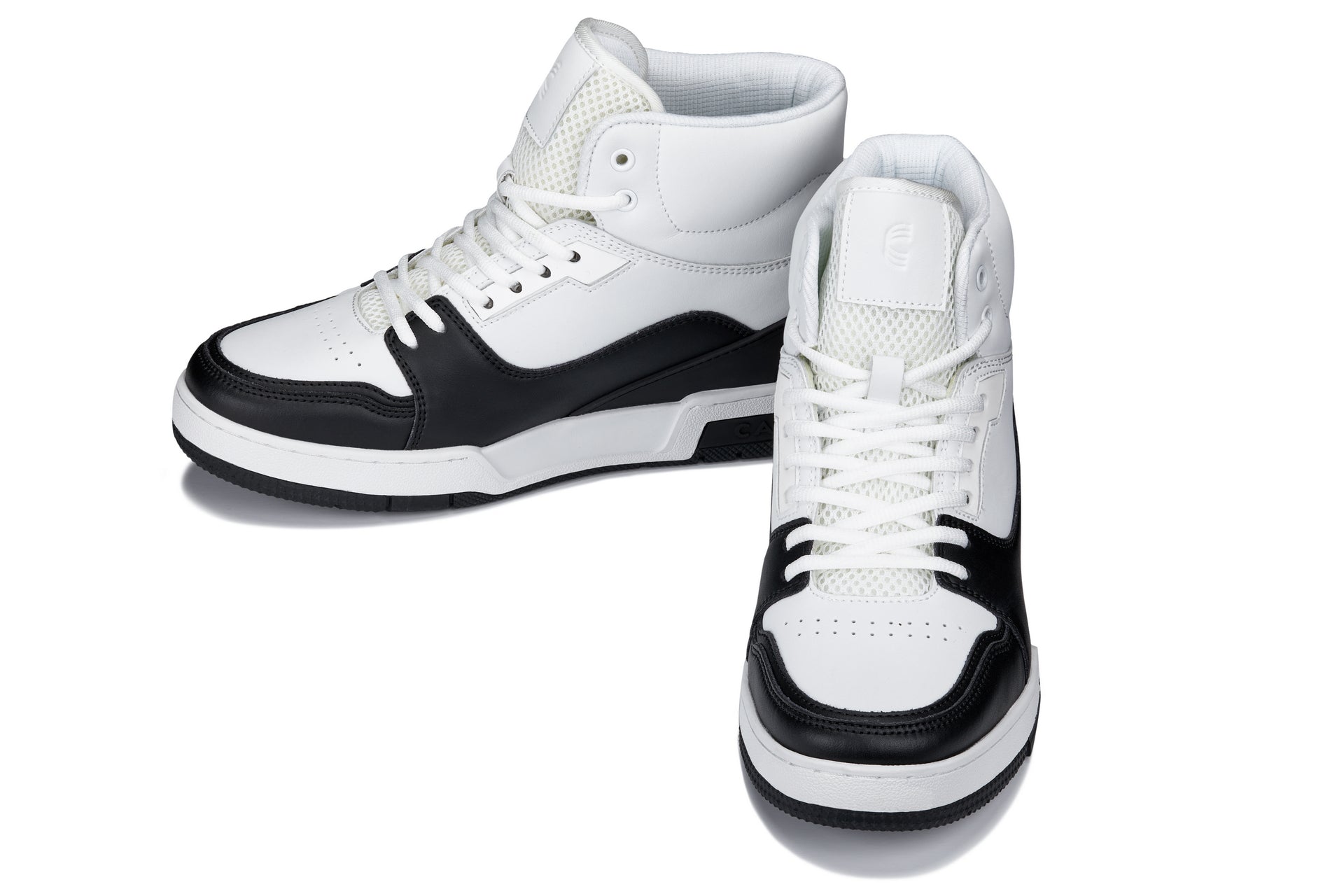 CALTO - S4752 - 3 Inches Taller (White/Black) - High Top Sneakers - Triathlete Store