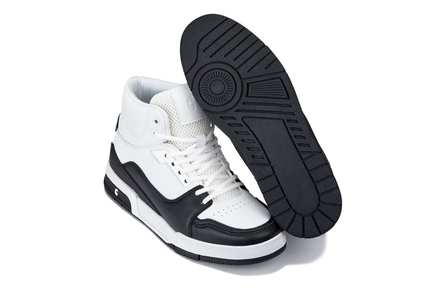 CALTO - S4752 - 3 Inches Taller (White/Black) - High Top Sneakers - Triathlete Store