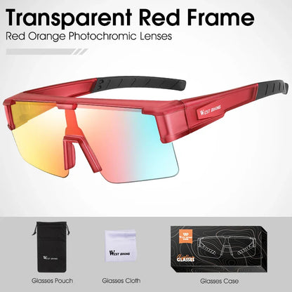 WEST BIKING Cycling Glasses Photochromic UV400 Protection