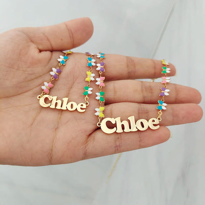 Customized Butterfly Heart Name Necklace