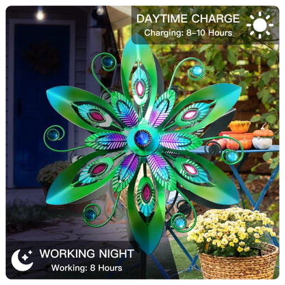 Wind Spinner Solar Garden Decor