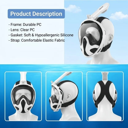 XIAOTREE Full Face Snorkel Mask with Detachable Camera Mount,Snorkeling Swimming Diving Mask Wide View Anti-Fog Anti