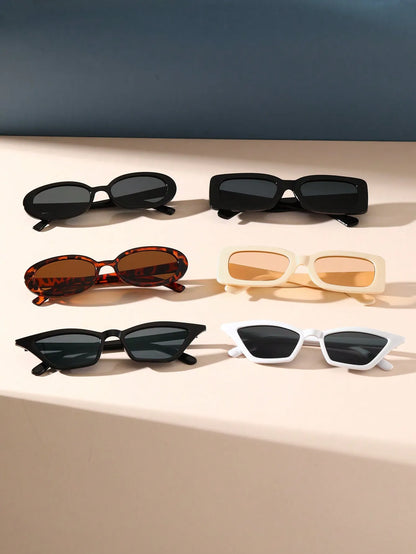 6PCS Unisex Geometric Plastic Frame Boho Sunglasses