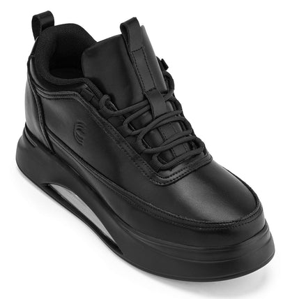 CALTO - S4925 - 3.2 Inches Taller (Onyx/Black Sole) - Chunky Elevated Platform Sneakers - Triathlete Store