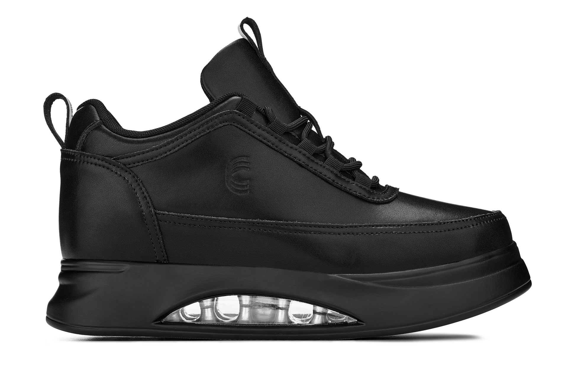 CALTO - S4925 - 3.2 Inches Taller (Onyx/Black Sole) - Chunky Elevated Platform Sneakers - Triathlete Store
