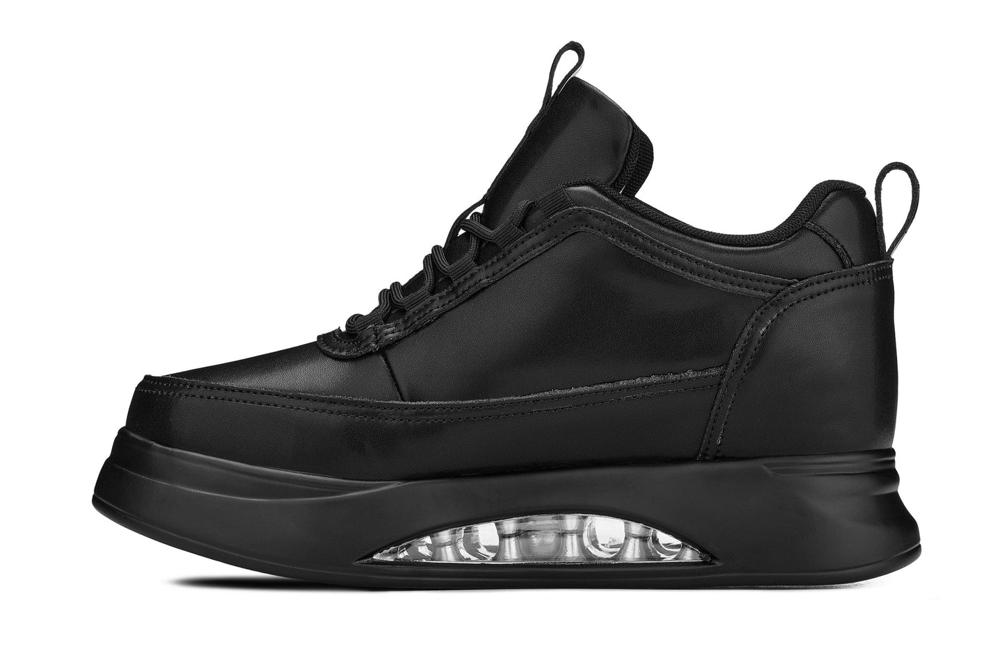 CALTO - S4925 - 3.2 Inches Taller (Onyx/Black Sole) - Chunky Elevated Platform Sneakers - Triathlete Store