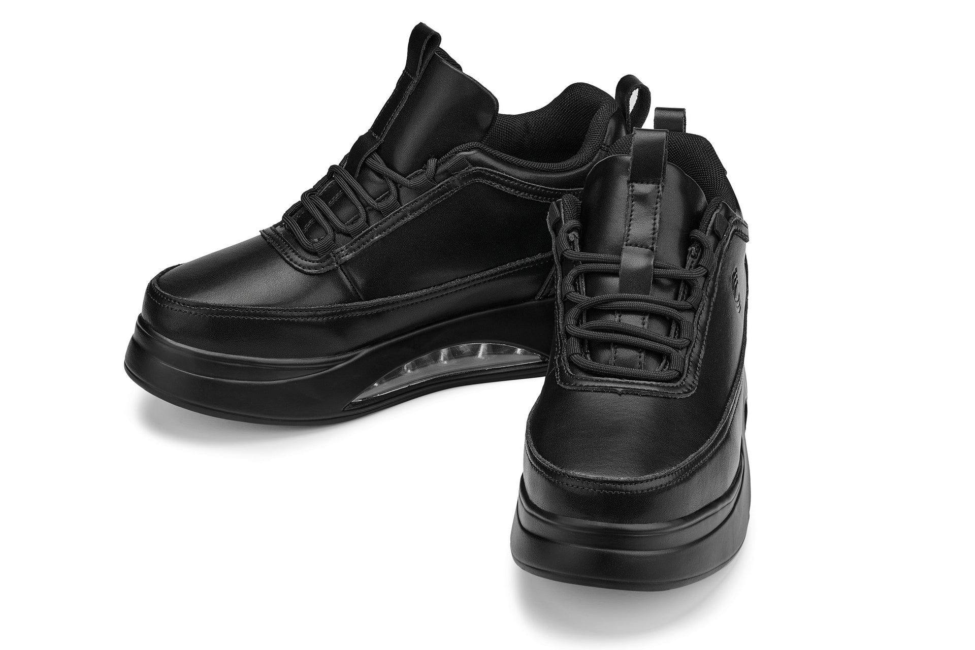CALTO - S4925 - 3.2 Inches Taller (Onyx/Black Sole) - Chunky Elevated Platform Sneakers - Triathlete Store