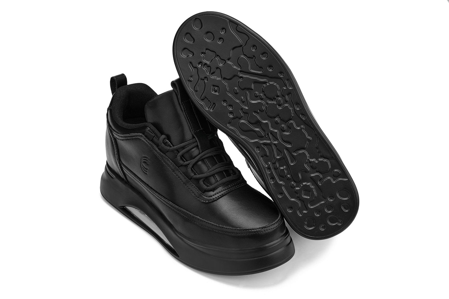CALTO - S4925 - 3.2 Inches Taller (Onyx/Black Sole) - Chunky Elevated Platform Sneakers - Triathlete Store