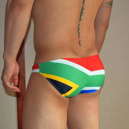 South Africa Flag Low Cut Swim Brief