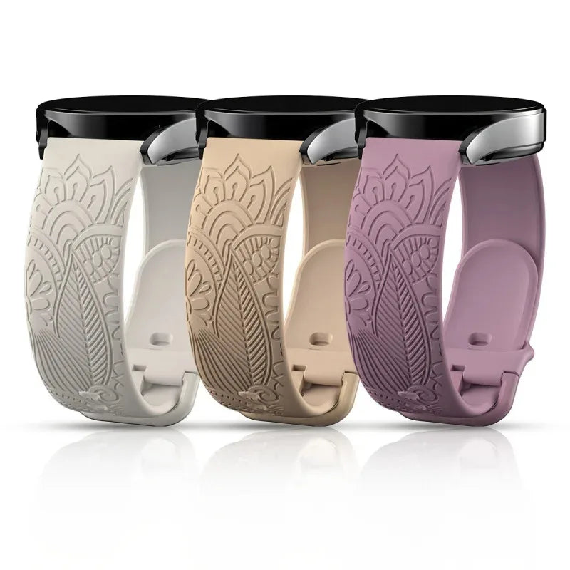 Samsung Galaxy Watch 7, 6, 5, 4 & FE Engraved Mandala Silicone Band