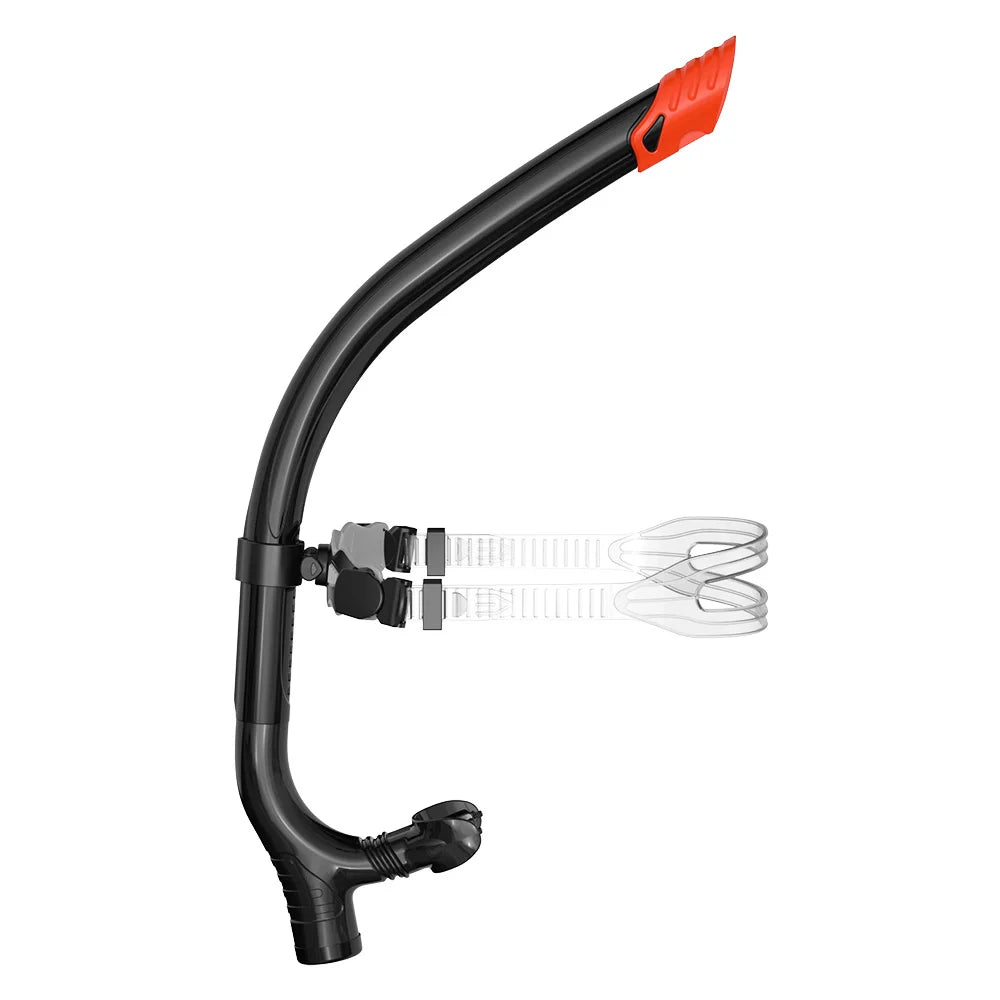 Original Center-Mount Swimmer's Snorkel for Lap Swimming and Swim Training Silicone Mouthpiece One-Way Purge Valve
