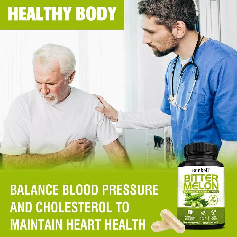Bitter Melon Extract, Supports Blood Pressure, Weight Management, Balanced Blood Sugar Health & Circulation, 120 Capsules