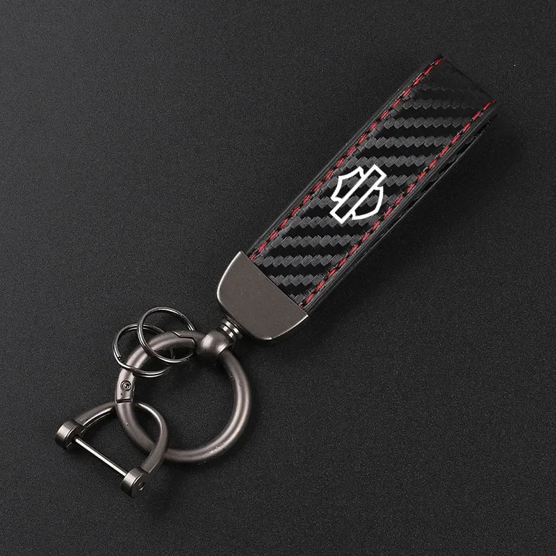 High-Grade Suede Leather Motorcycle Keychain
