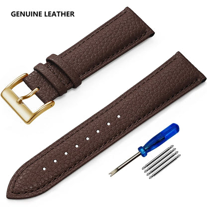 Samsung Galaxy Watch 7, 6, 5, 4 & FE Grained Leather Band, Spring Bars & Tool