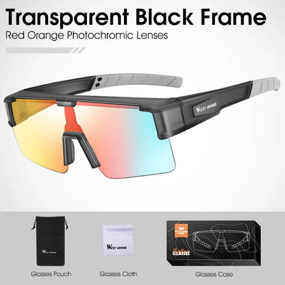 WEST BIKING Cycling Glasses Photochromic UV400 Protection