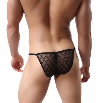 Black Men's Underwear Briefs Fishnet