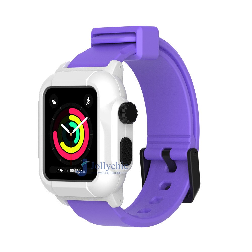 Silicone Band+Case For Apple Watch Strap