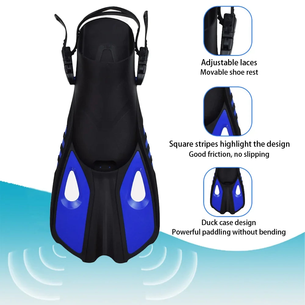 Mask Fin Snorkel Set Snorkel Gear for Adult Panoramic View Snorkel Mask Adjustable Dive Flipper Dry Top Snorkel and Travel Bag