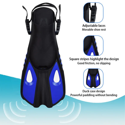 Mask Fin Snorkel Set Snorkel Gear for Adult Panoramic View Snorkel Mask Adjustable Dive Flipper Dry Top Snorkel and Travel Bag