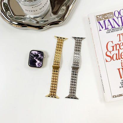 Women Gold Wristband for Apple Watch Band Series 11/10/9/8/7/6/5/4/ SE / Ultra 1/2/3