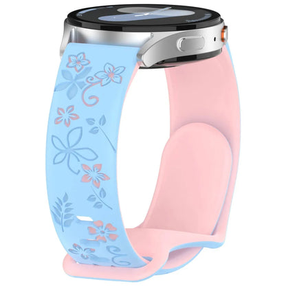 Samsung Galaxy Watch 7, 6, 5, 4 & FE Floral Engraved Silicone Band