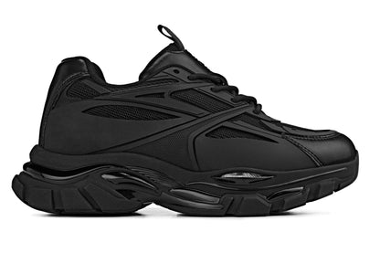 CALTO - S5282 - 2.6 Inches Taller (Jet Black/Onyx Sole) - Chunky Sole Sporty Sneakers - Triathlete Store