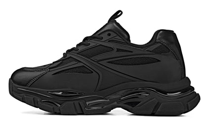 CALTO - S5282 - 2.6 Inches Taller (Jet Black/Onyx Sole) - Chunky Sole Sporty Sneakers - Triathlete Store