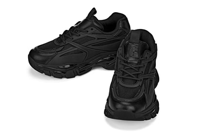 CALTO - S5282 - 2.6 Inches Taller (Jet Black/Onyx Sole) - Chunky Sole Sporty Sneakers - Triathlete Store