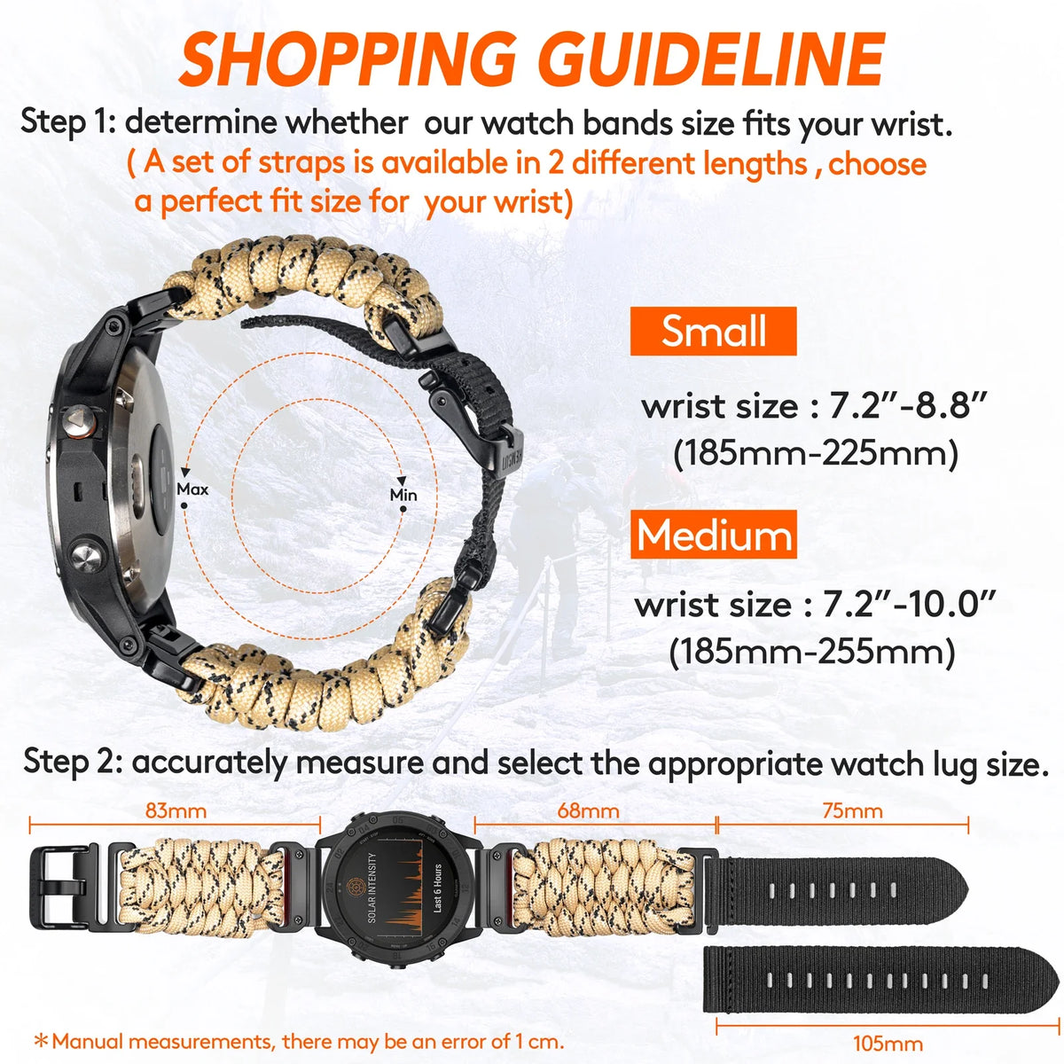Garmin QuickFit 22/26mm Braided Paracord Band