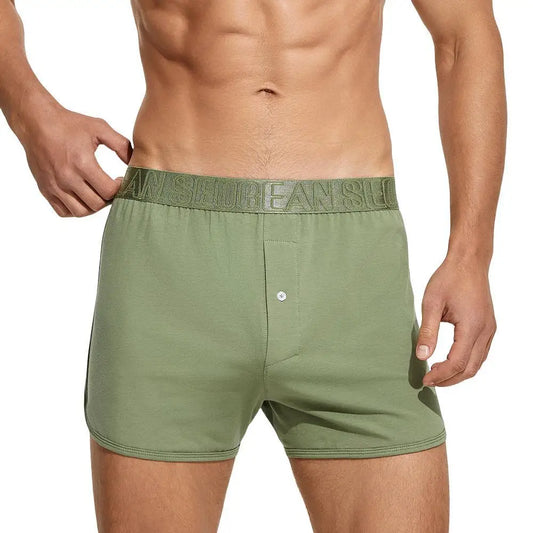 SEOBEAN Cotton Men's Boxer Shorts Loungewear Underwear Loose Fit Underpants Sleepwear Shorts Boxers for Men