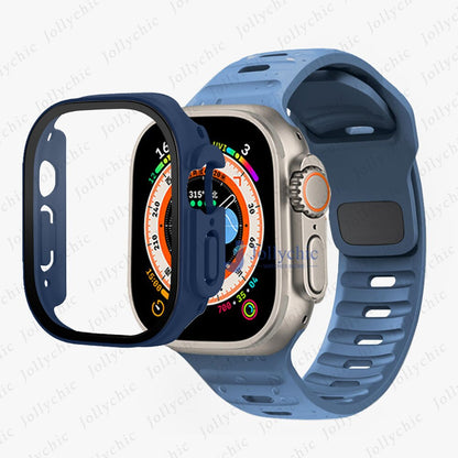 Silicone Sport Band+Case for Apple Watch Ultra Band Case Strap