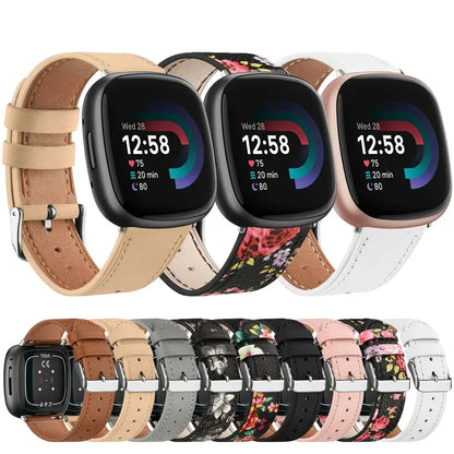 Fitbit Versa & Sense Leather Band - Stylish Durable Design