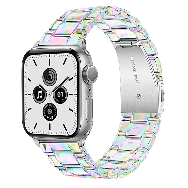 Resin Transparent Band for Apple Watch Series 11/10/9/8/7/6/5/4/ SE / Ultra 1/2/3