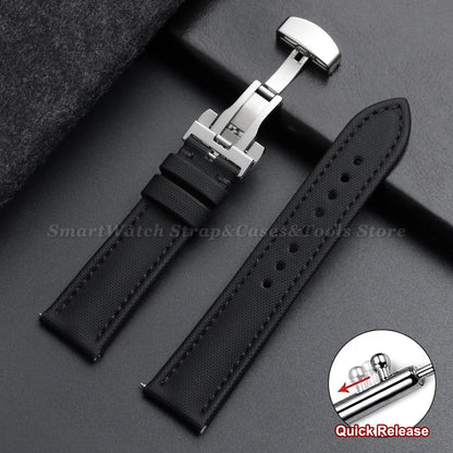 Samsung Galaxy Watch 7, 6, 5, 4 & FE Sailcloth Band with Butterfly Clasp