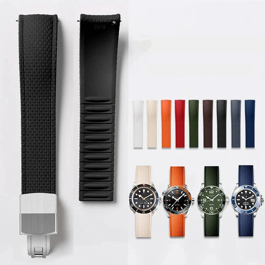 Samsung Galaxy Watch 7, 6, 5, 4 & FE Curved-End FKM Rubber Band