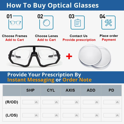 SC-S1 Optical Lenses Style Prescription 1.56 1.61 1.67 1.74 Aspheric Myopia Frame Sunglasses Bike Eyewear Cycling Glasses
